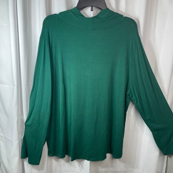 Tresics blouse top knit shirt women's xxl 2x plus green emerald tunic light weig - Picture 12 of 16
